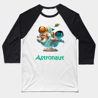 Cute ufo astronauts floating in space Baseball T-Shirt